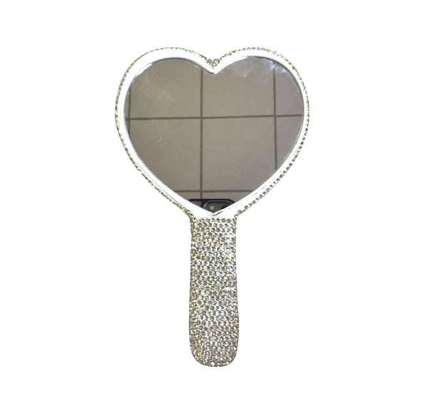 Espejo Pequeño Forma Corazón Plateado