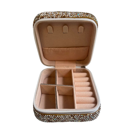 Fully Crystallized Small Jewelry Box Gold