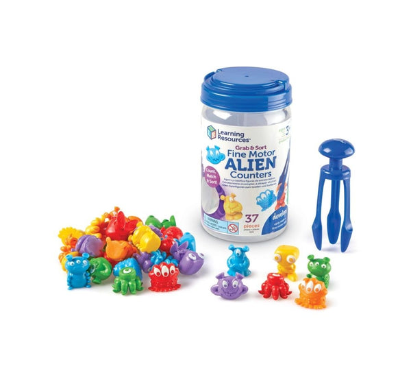 Grab & Sort - Fine Motor Alien Counters