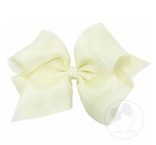 King Organza Gro Overlay Bow Off White