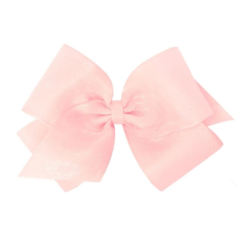 King Organza Gro Overlay Bow Light Pink