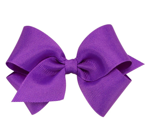 Medium Solid Grosgrain Bow Shocking Purple