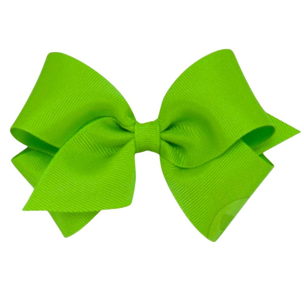 Medium Solid Grosgrain Bow Apple Green
