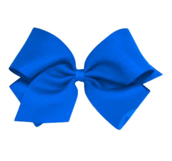 Medium Solid Grosgrain Bow Electric Blue