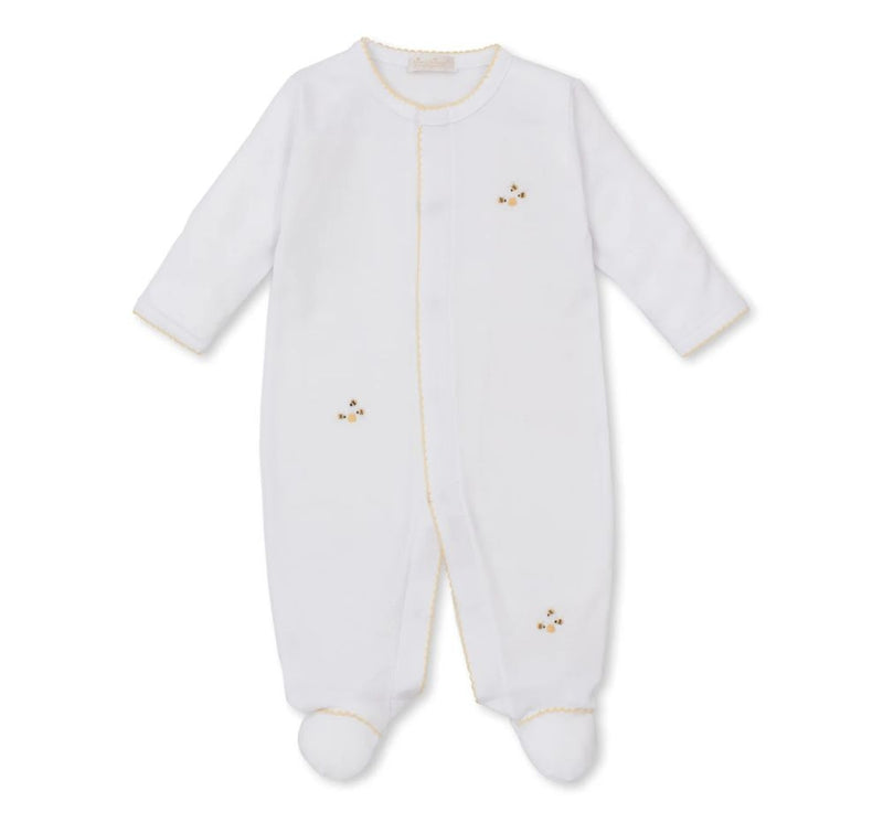 White/Yellow- WHYW Footie W/ Hand Emb Bee Hive