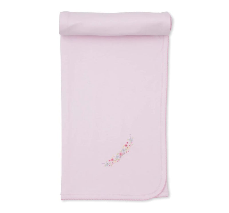 Pink Blanket w/ Hand Emb Premier Flowers & Vines