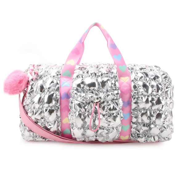 Reflective Scrunch Duffle Bag Silver