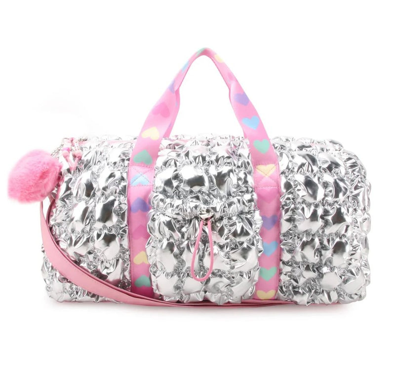 Reflective Scrunch Duffle Bag Silver
