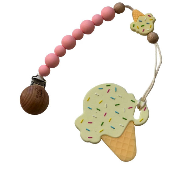 Teether & Clip Bundle Vanilla Ice Cream