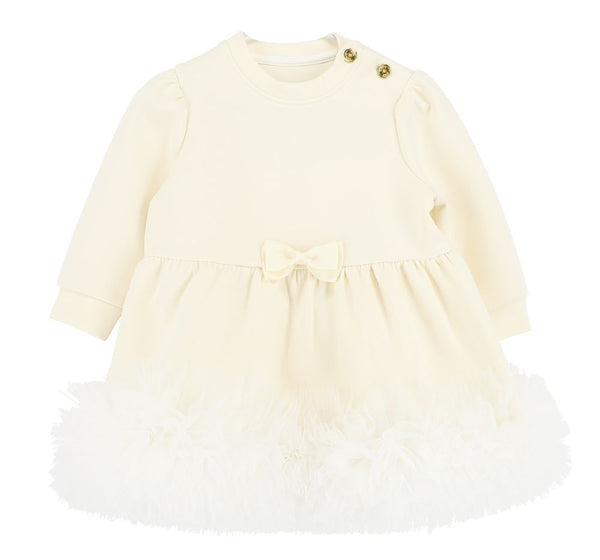 Vestido Tulle Trim Vanilla