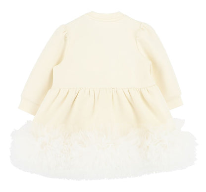 Tulle Trim Baby Dress Vanilla