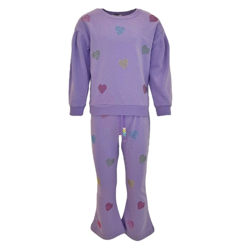Conjunto De Corazones De Cristal De Lavanda