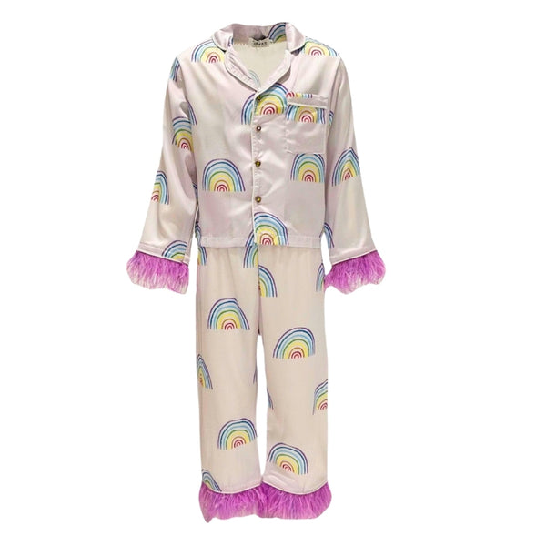 Pijama Rainbow Feather Trims Silky