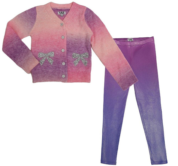 Suéter Ombre Pink Y Leggings Ombre Purple
