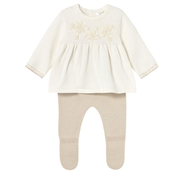 Conjunto Polaina Tricot Soja Flor