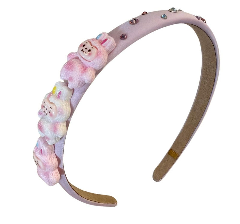 Diadema Satin  Halo Labubu Charm Lavender