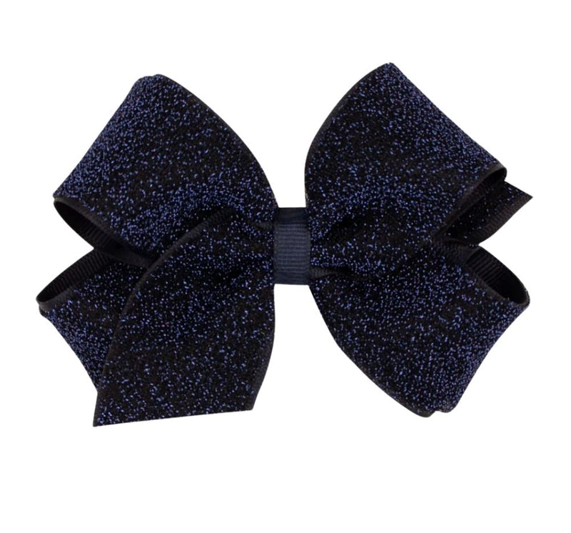 Moño Mediano Sparkle Overlay Navy