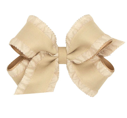 Med Ruffle/GG Overlay Bow Oatmeal
