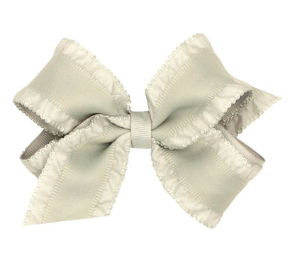 Med Ruffle/GG Overlay Bow Shell Gray