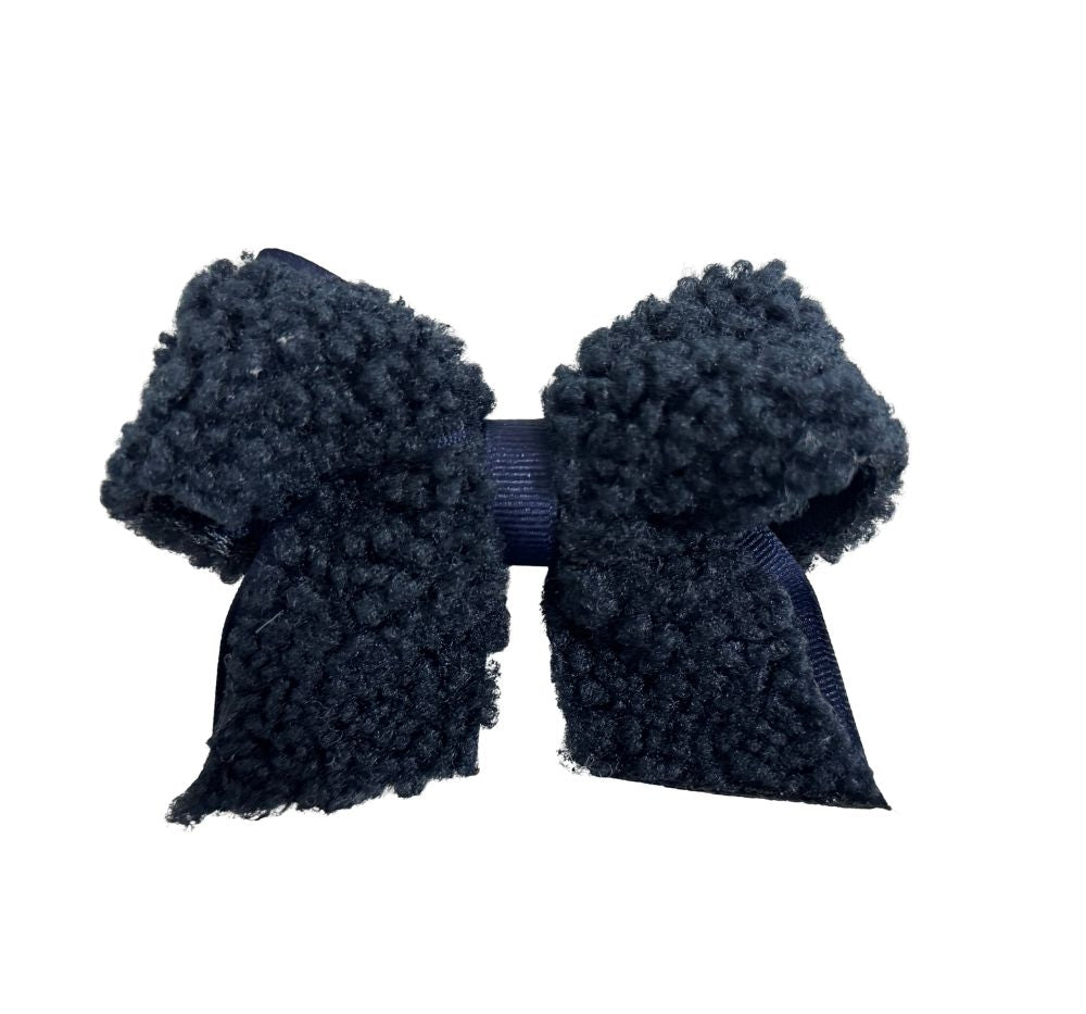 Med Sherpa/GG Cheer Overlay Bow Navy