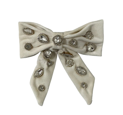 Moño Terciopelo Jewel Ivory