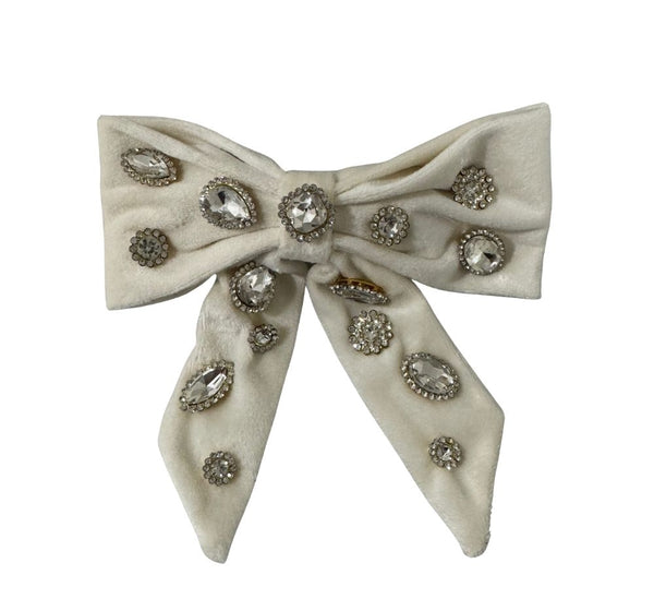 Moño Terciopelo Jewel Ivory