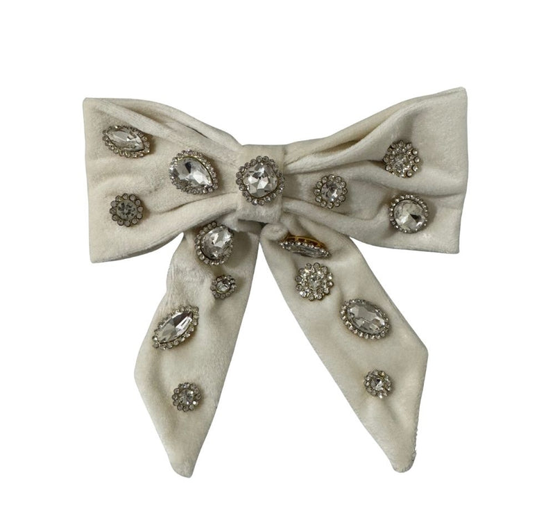 Moño Terciopelo Jewel Ivory