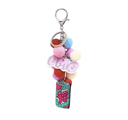Charm Pom Pom Keychains OMG-Soda