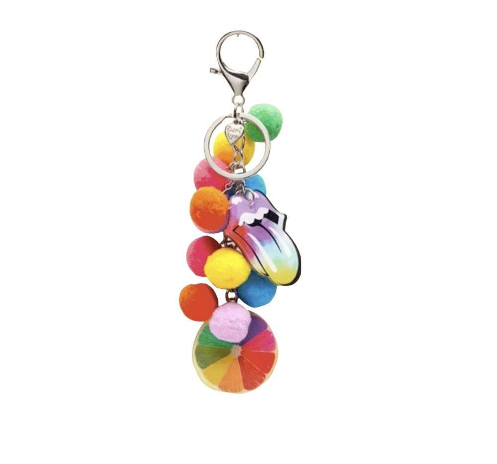 Charm Pom Pom Keychains Fruit