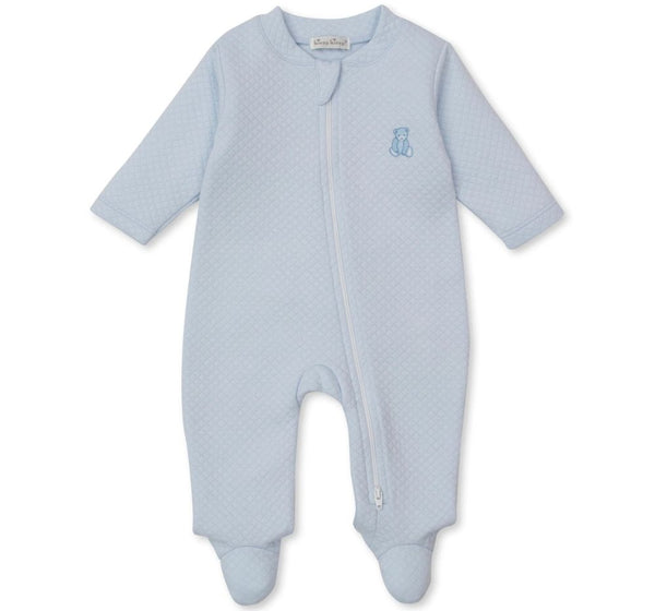 Mameluco Jacquard Teddy Bear Time Light Blue