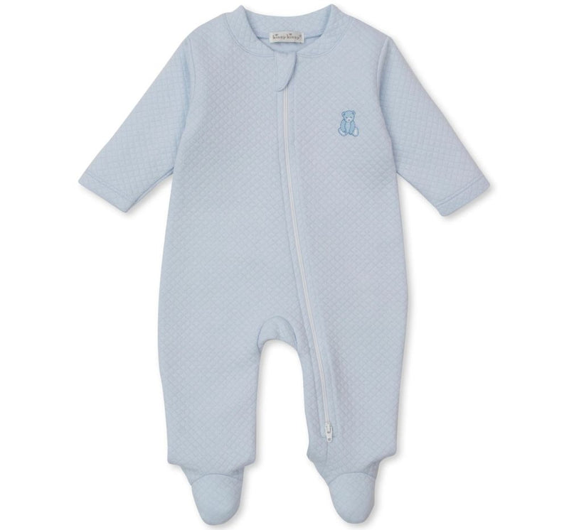 Mameluco Jacquard Teddy Bear Time Light Blue