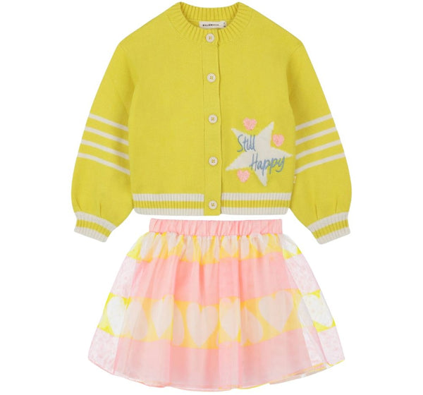 Suéter Happy Knitted Sun Y Falda Mesh Peach
