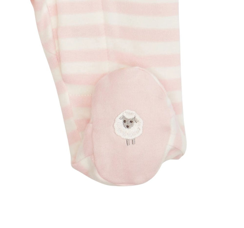Mameluco Pink Stripe Organic Cotton