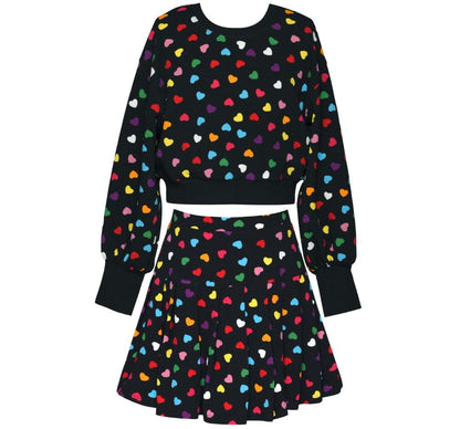 Blusa Y Skort Allover Heart