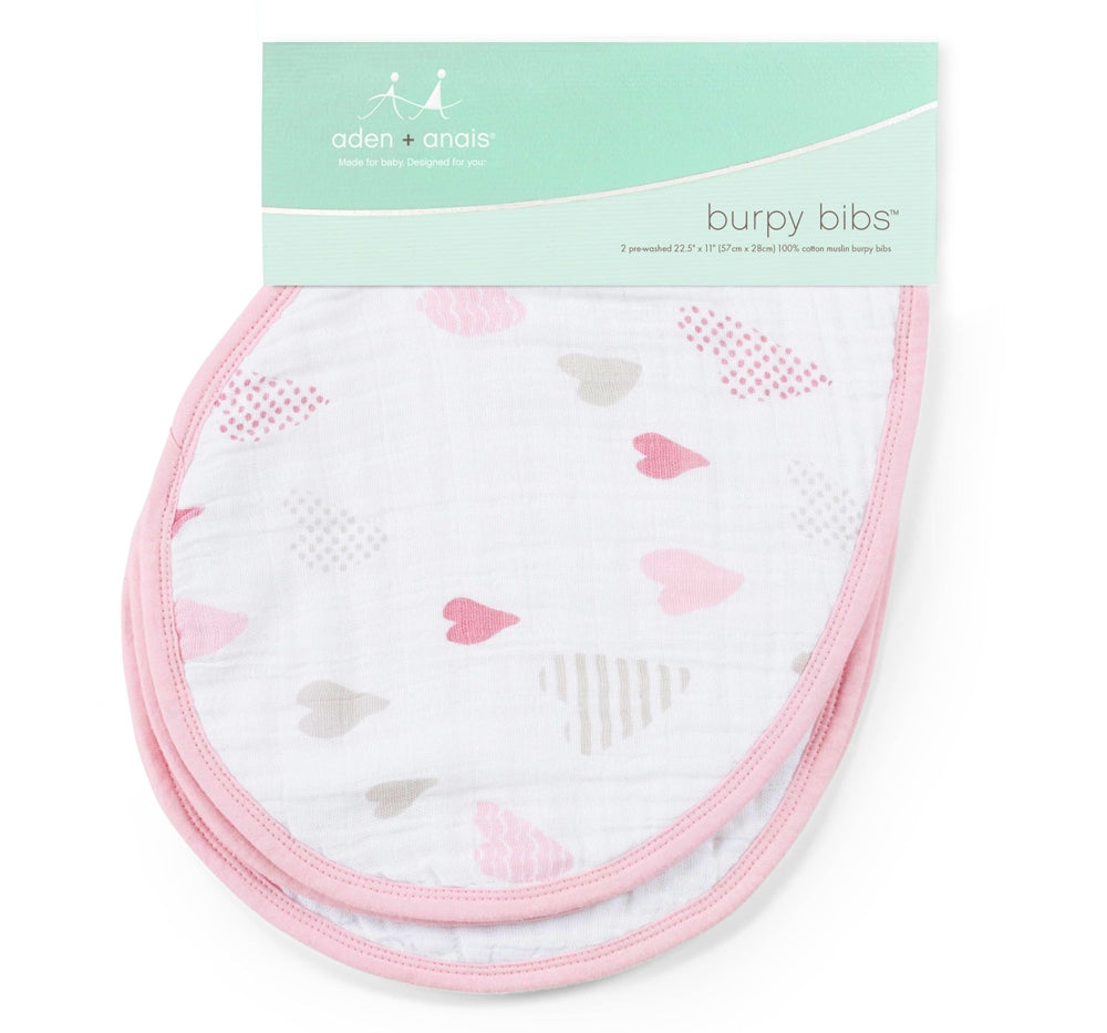 Classic Muslin Burpy Bibs Heartbreaker 2Pack
