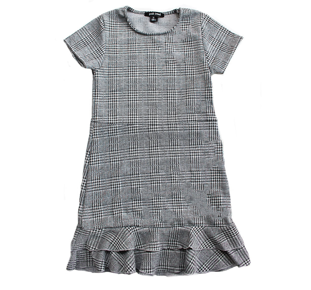 Vestido houndstooth blanco/negro -Flowers by zoe