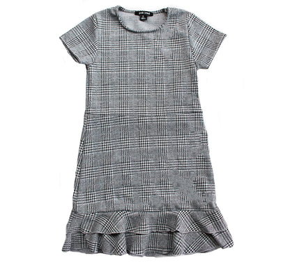 Vestido houndstooth blanco/negro -Flowers by zoe