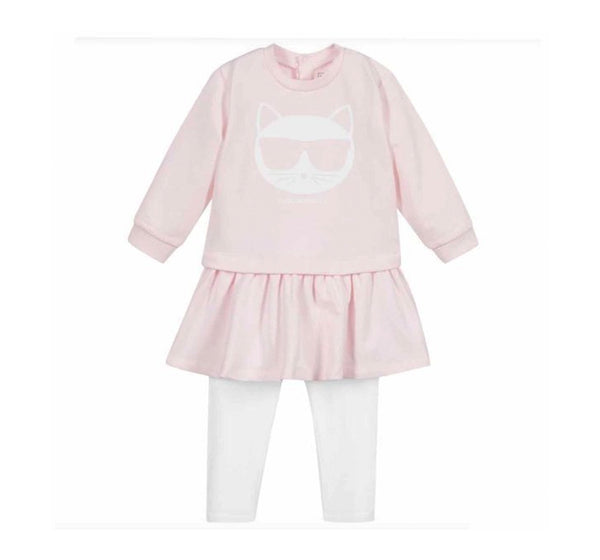 Vestido rosa claro con leggings -Karl Lagerfeld
