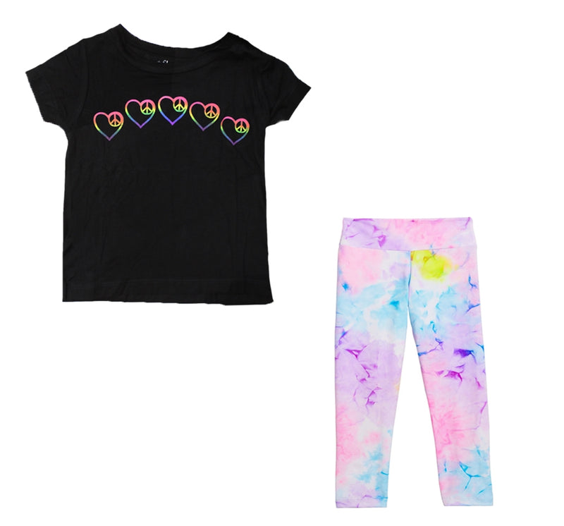 Conjunto de playera negra y leggings tie dye -Flowers by zoe