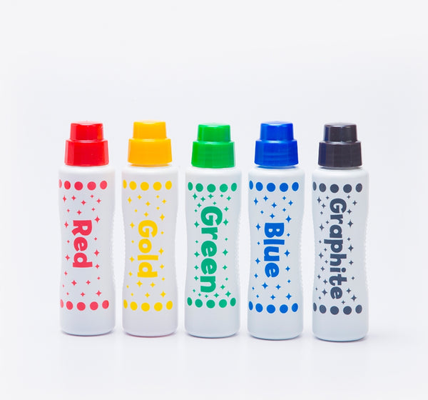 Set de cinco marcadores metálicos con brillo - DO A DOT ART
