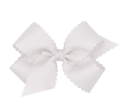 Medium GG Bow W/Scalloped Edge White