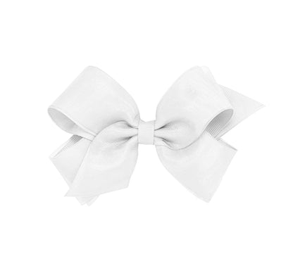 X-Small Organza/Gro Overlay Bow White