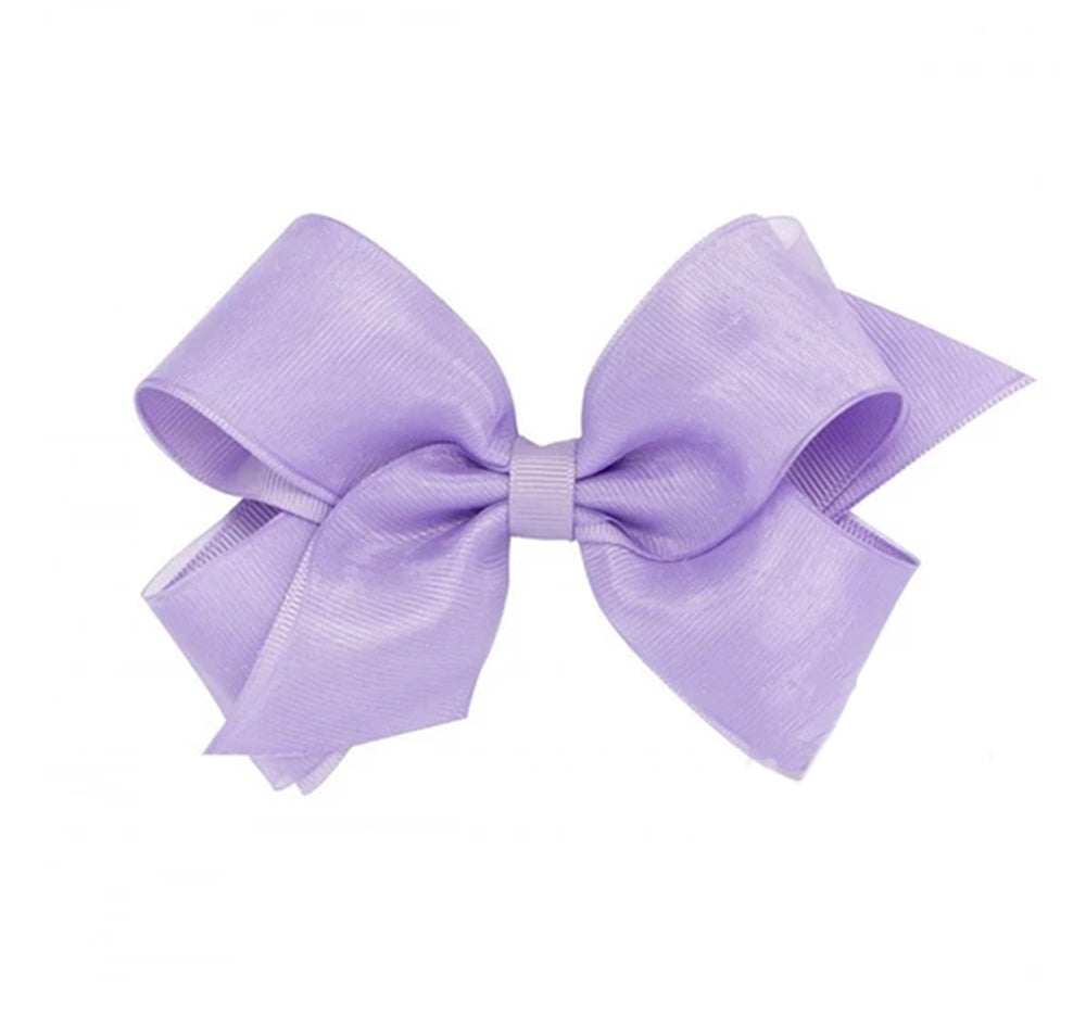 Medium Organza/Gro Overlay Bow Light Orchid