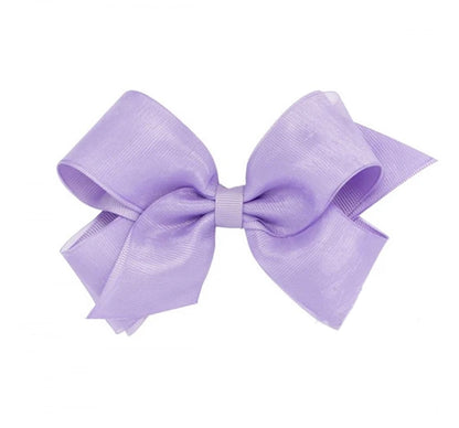 Medium Organza/Gro Overlay Bow Light Orchid