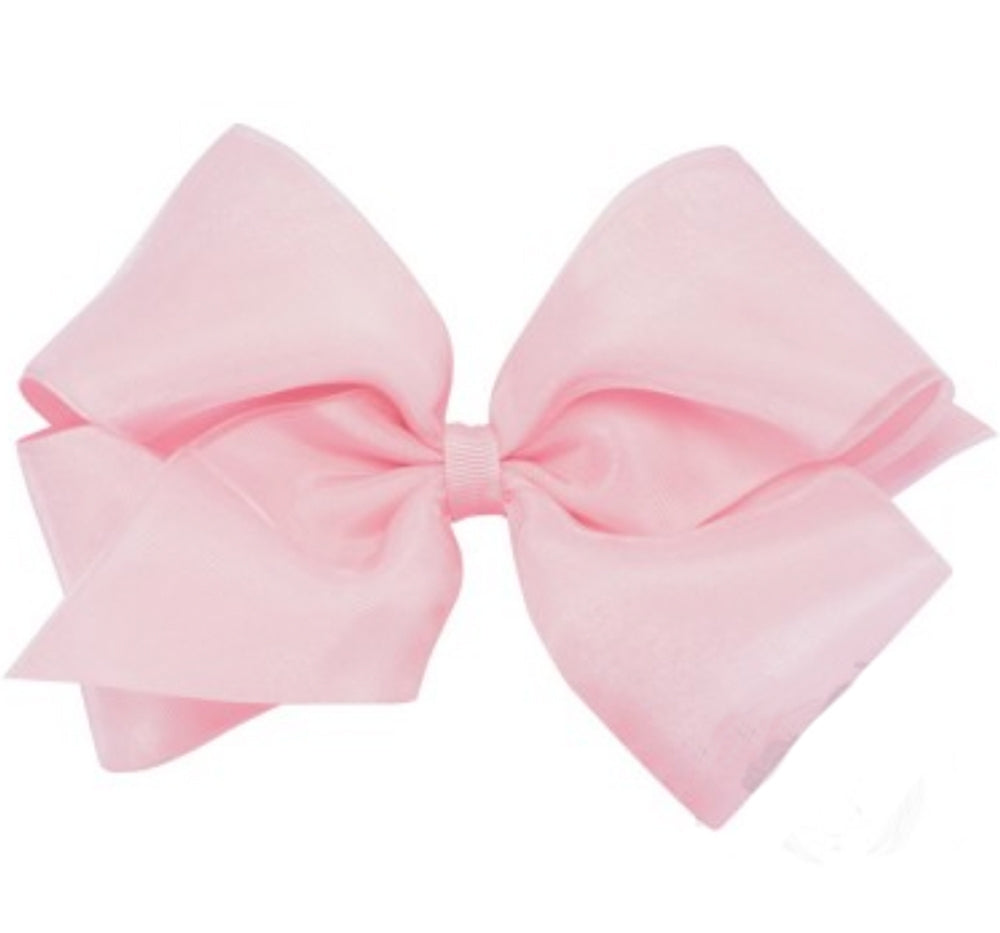 King Organza Gro Overlay Bow Light Pink