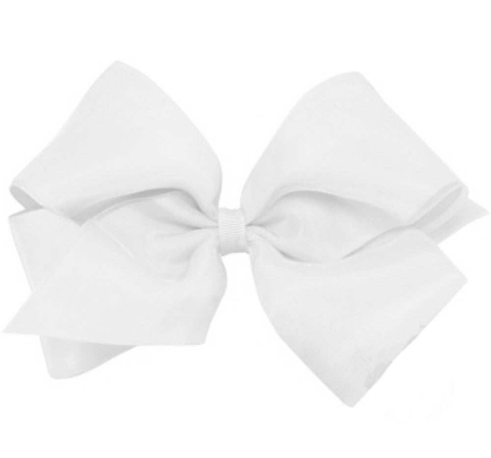 King Organza Gro Overlay Bow White
