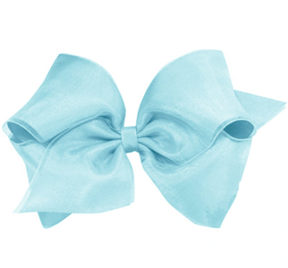 King Organza Gro Overlay Bow Blue Vapor