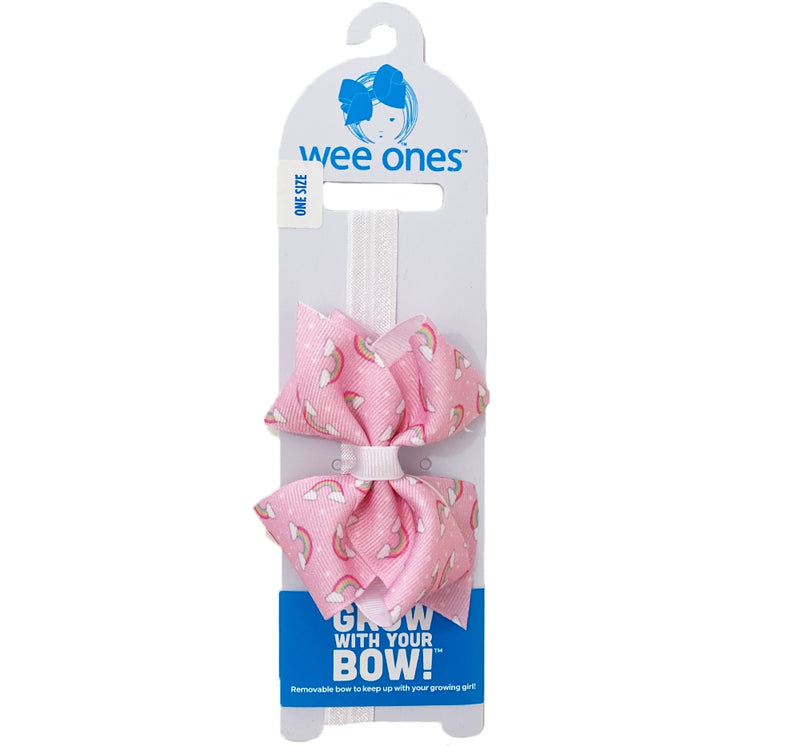Banda elástica de bebé  con moño de arcoíris -Wee ones