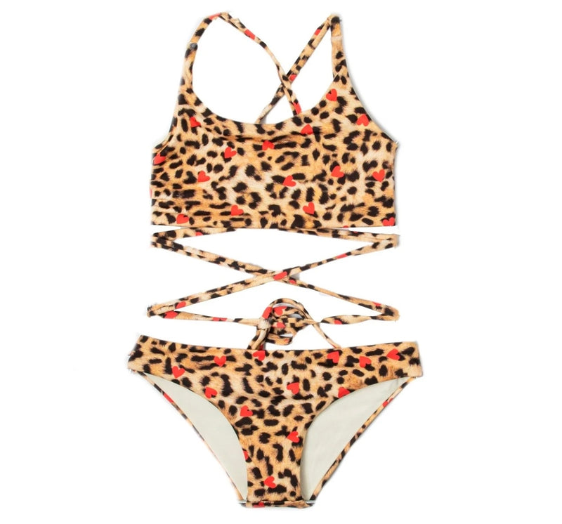 Bikini string along de leopardo con corazones -Submarine