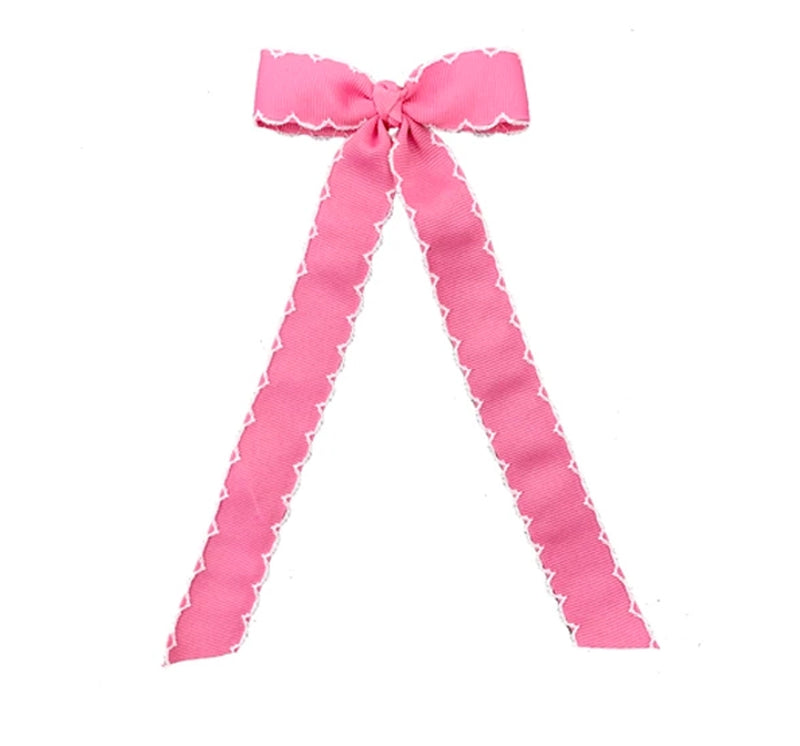 Mini moño rosa moonstitch con puntas largas -Wee ones